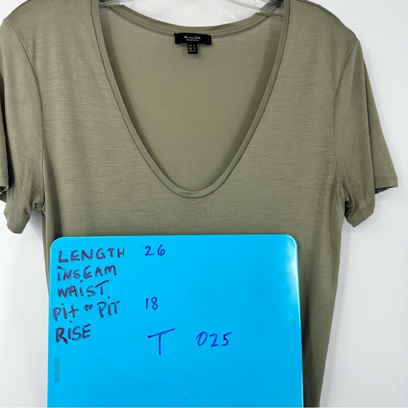 Massimo Dutto Green Short Sleeve Shirt V Neck Top Womens Small - Picture 5 of 5